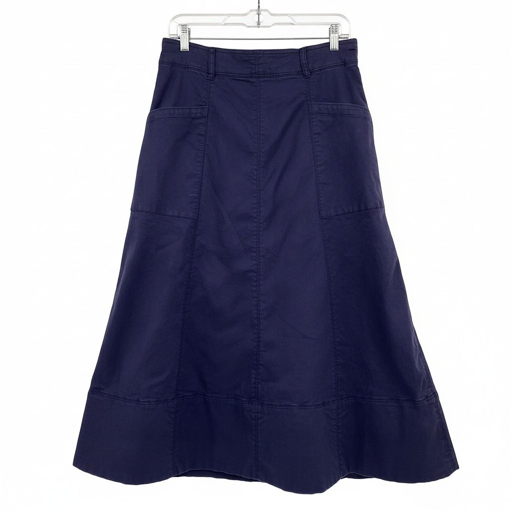 Anthropologie Navy Blue Midi Skirt