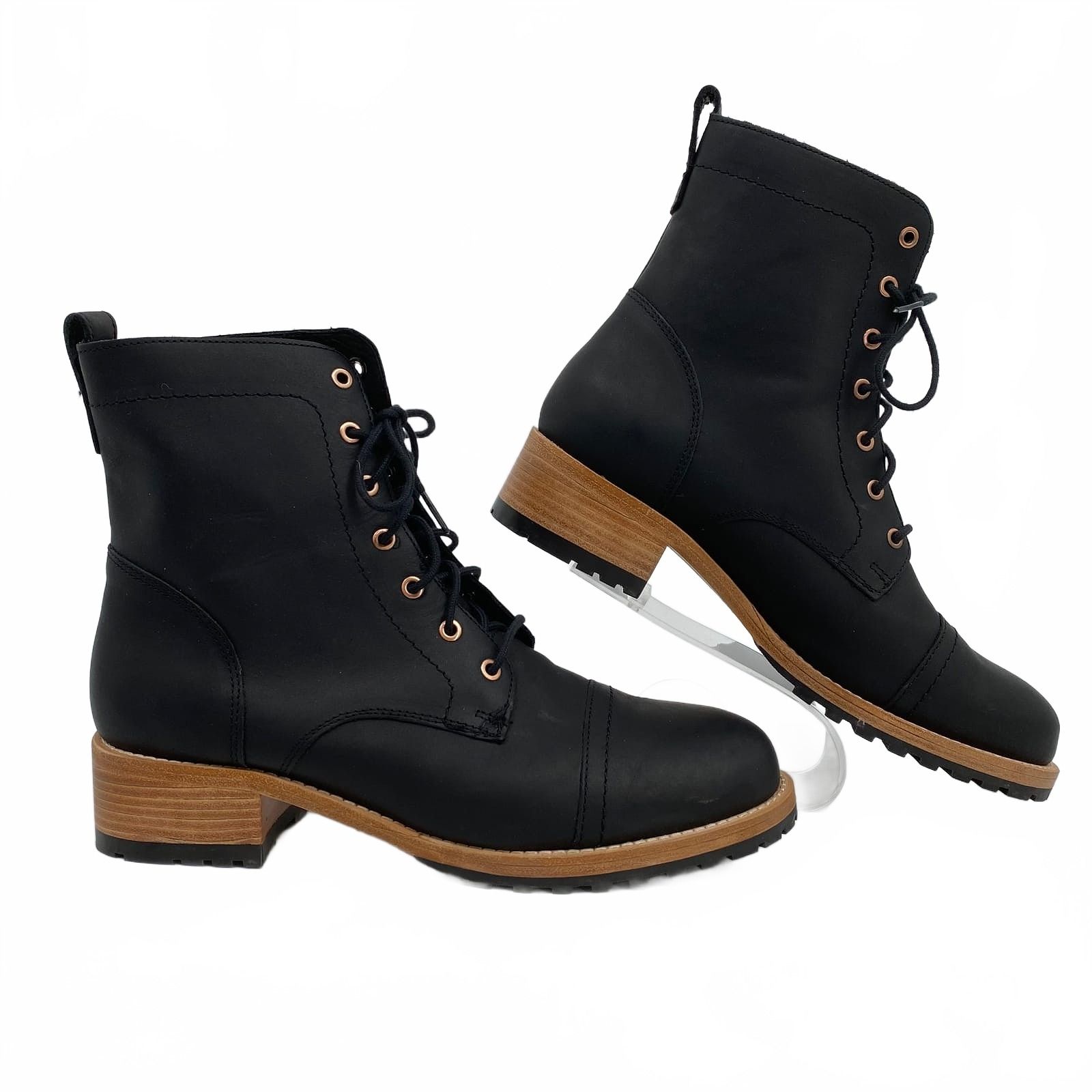 Patina Black Lace Up Boots