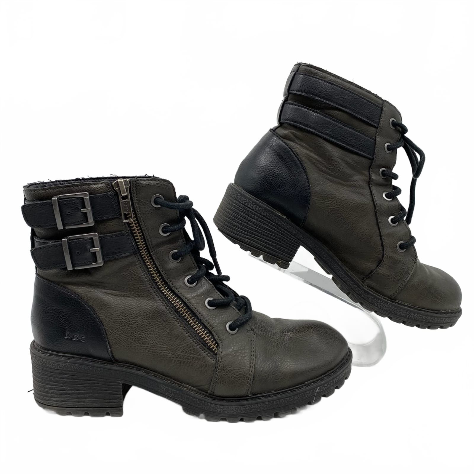 b.o.c. Gray/Black Lace-Up Boots