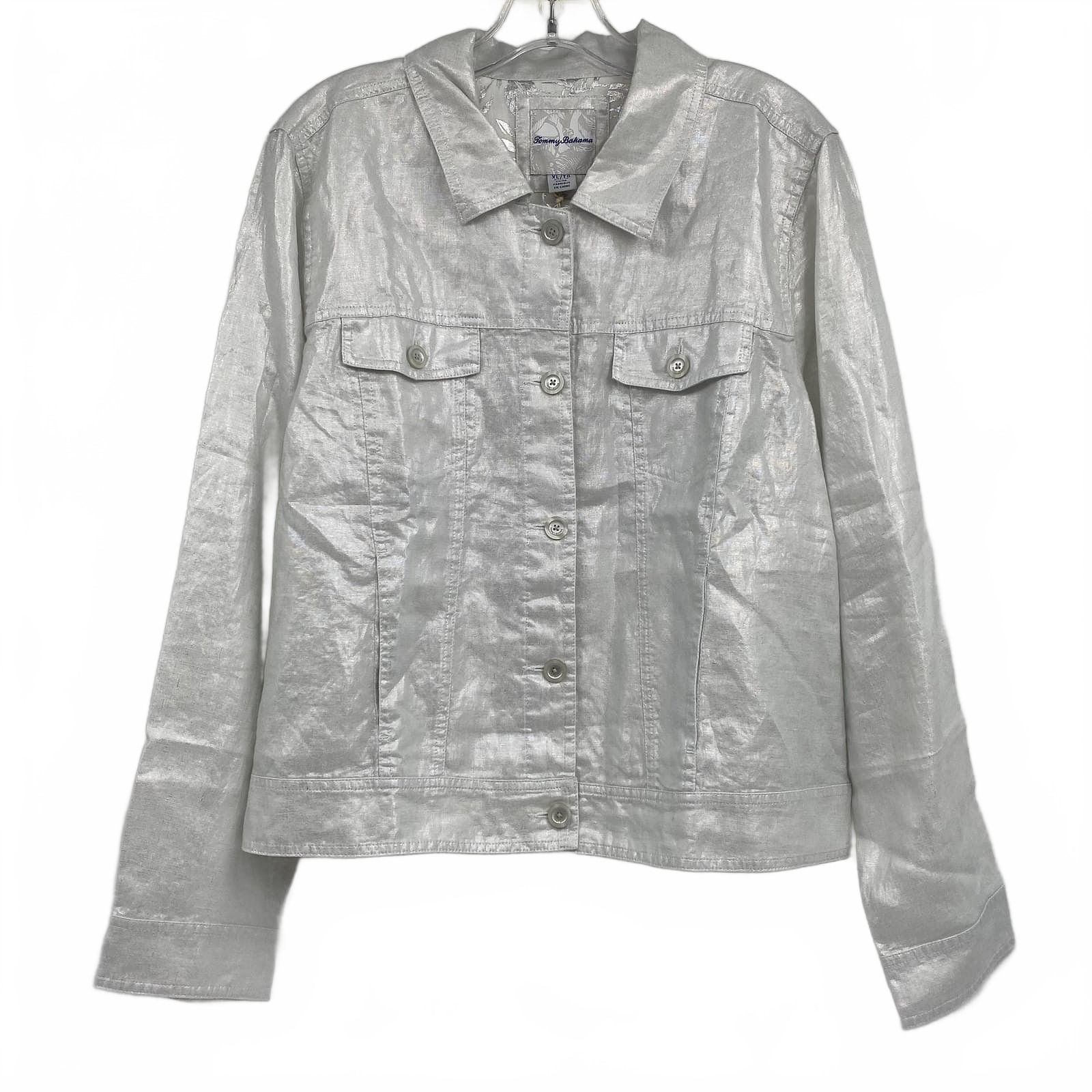 Tommy Bahama White Linen Button-Up Jacket