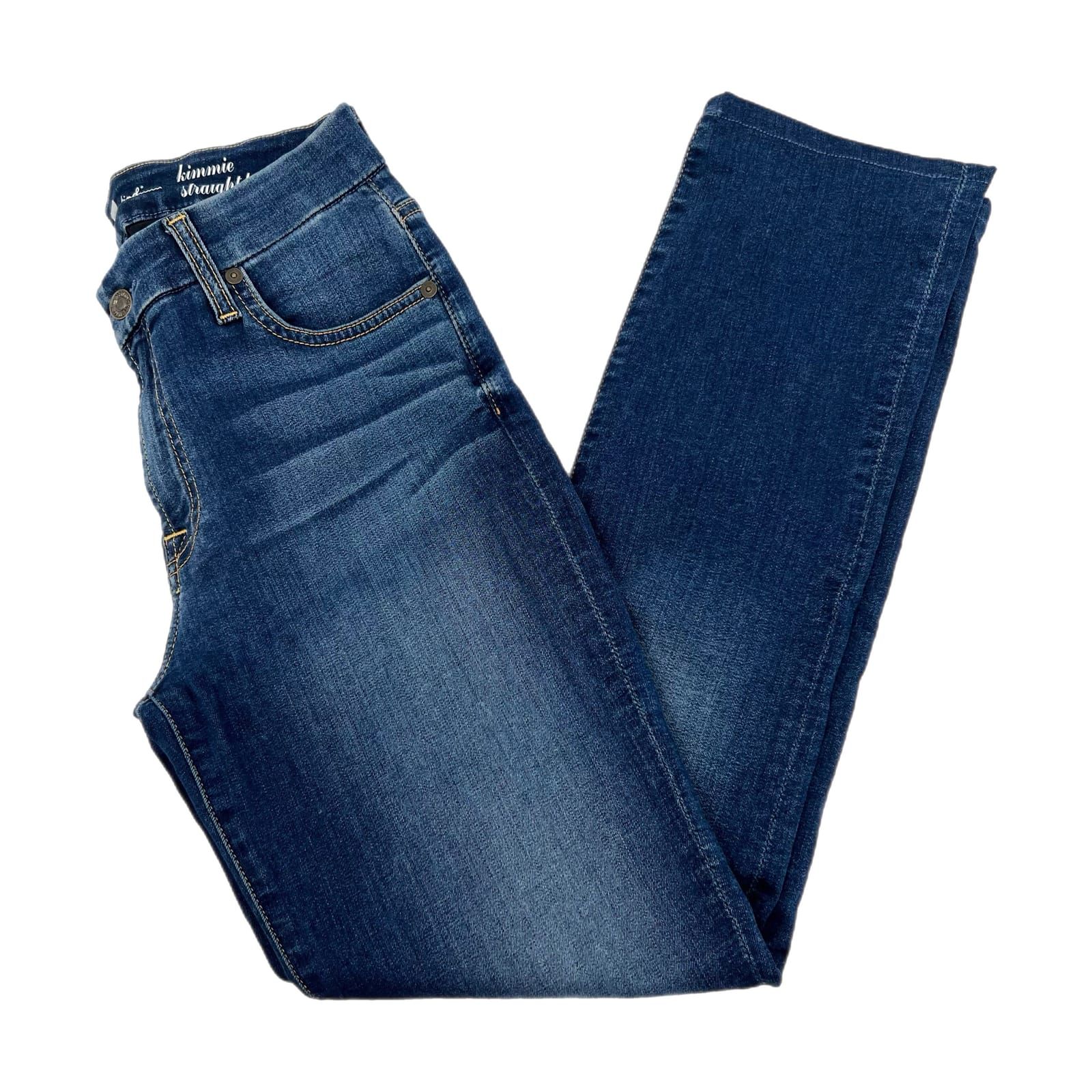 7 For All Mankind Blue Kimmie Straight Leg Jeans