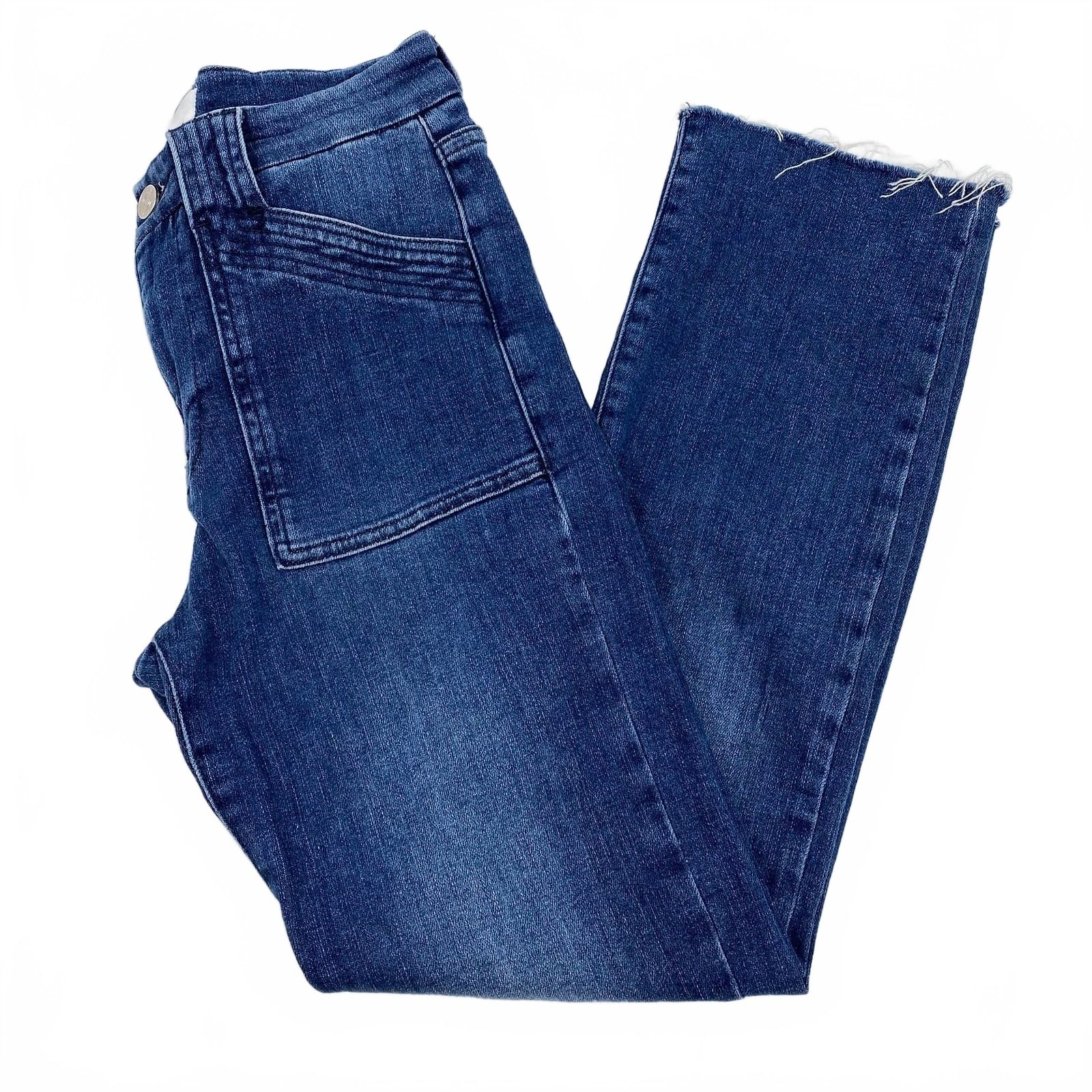 Frame Denim Blue Dark Wash Le High Straight Jeans