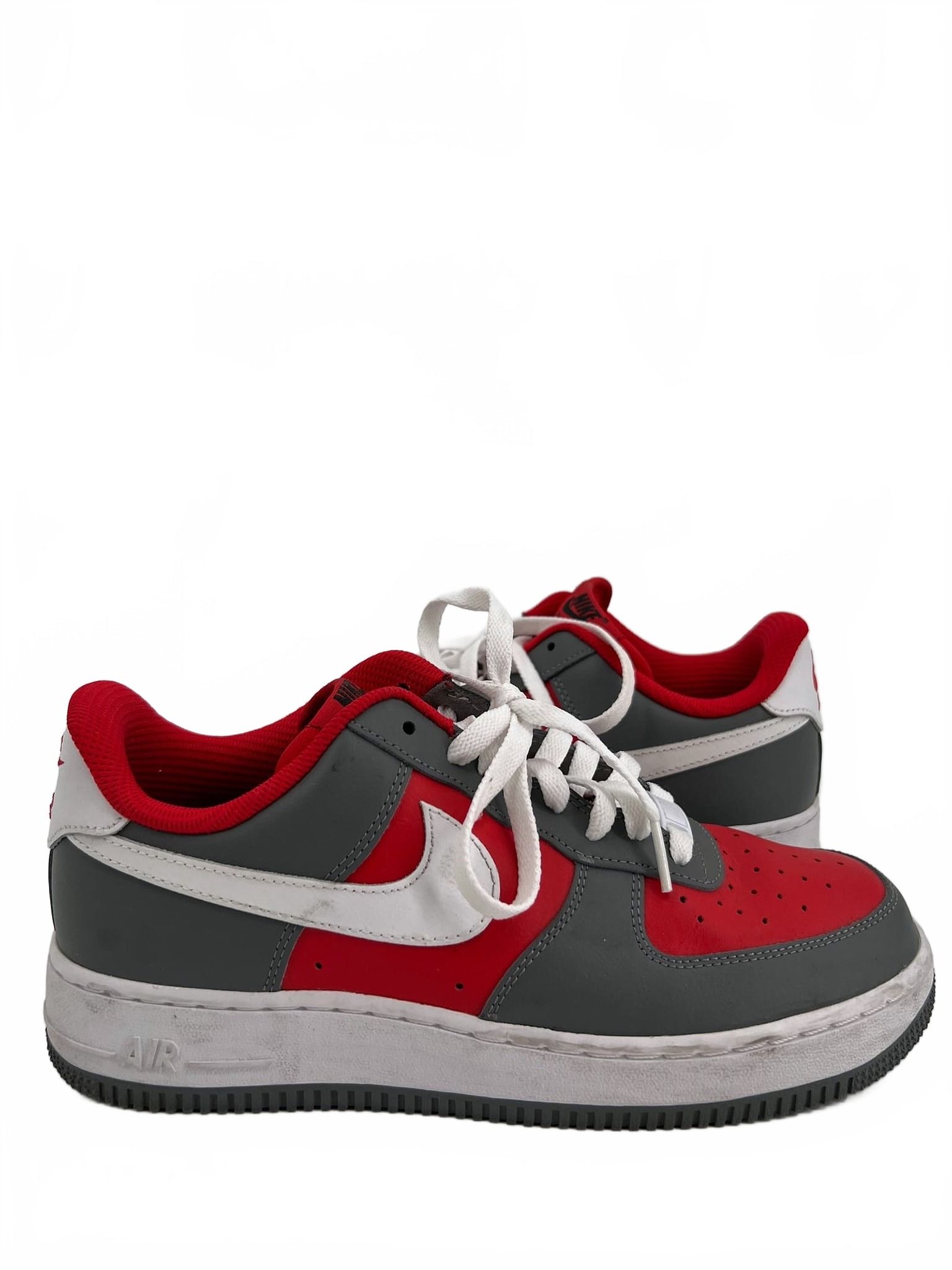 Nike Red/Gray/White AF1 Low ID By You Sneakers