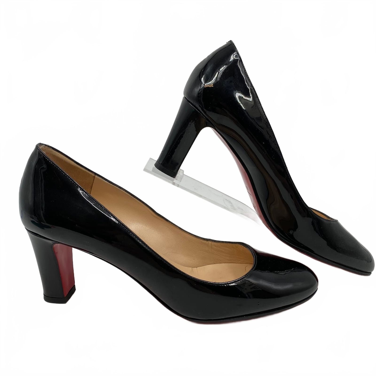 Christian Louboutin Black Heels Womens Genna 85