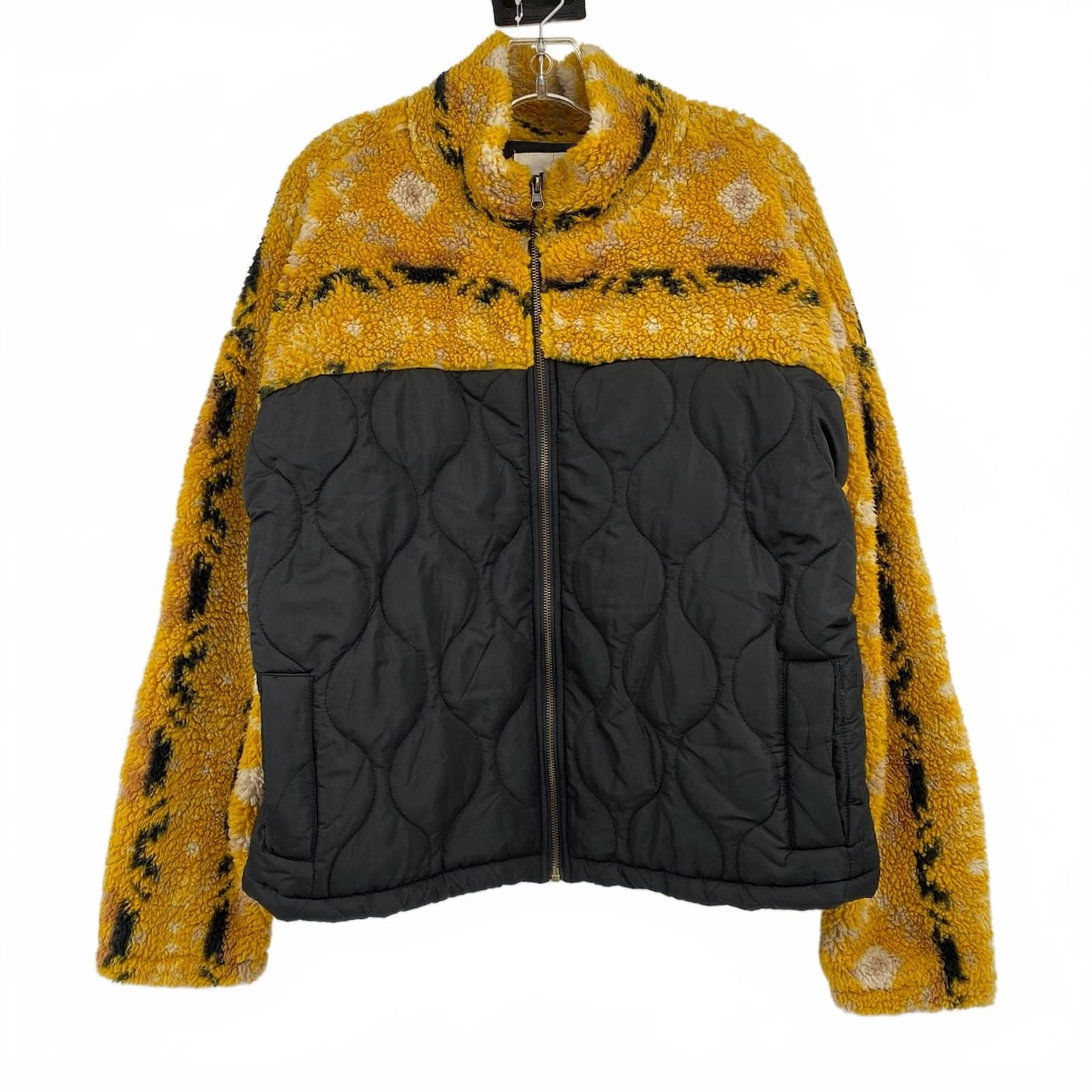 Thread & Supply Yellow Black Sherpa Puffer Combo Jacket
