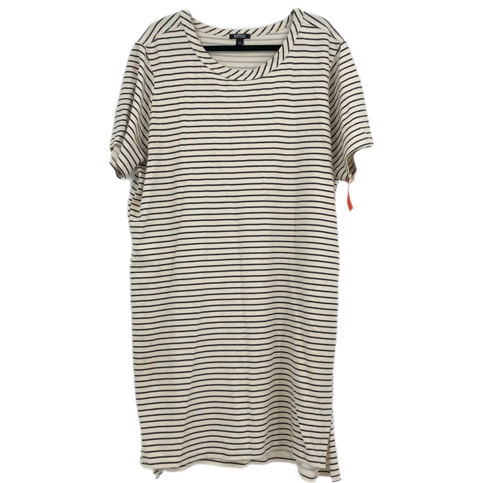 Buffalo David Bitton Cream & Black Striped Mini Dress
