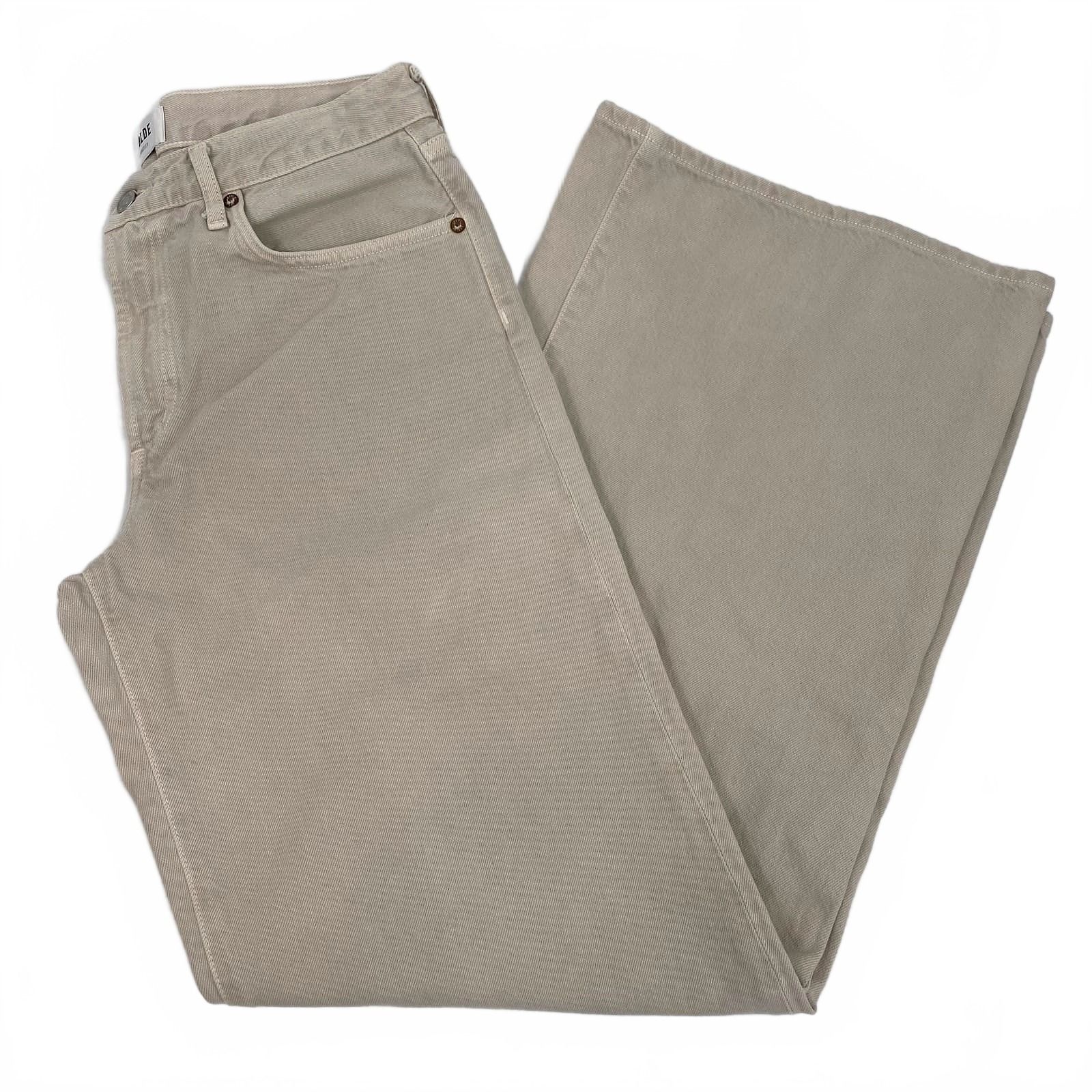 Agolde Beige Clara Wide Leg Jeans