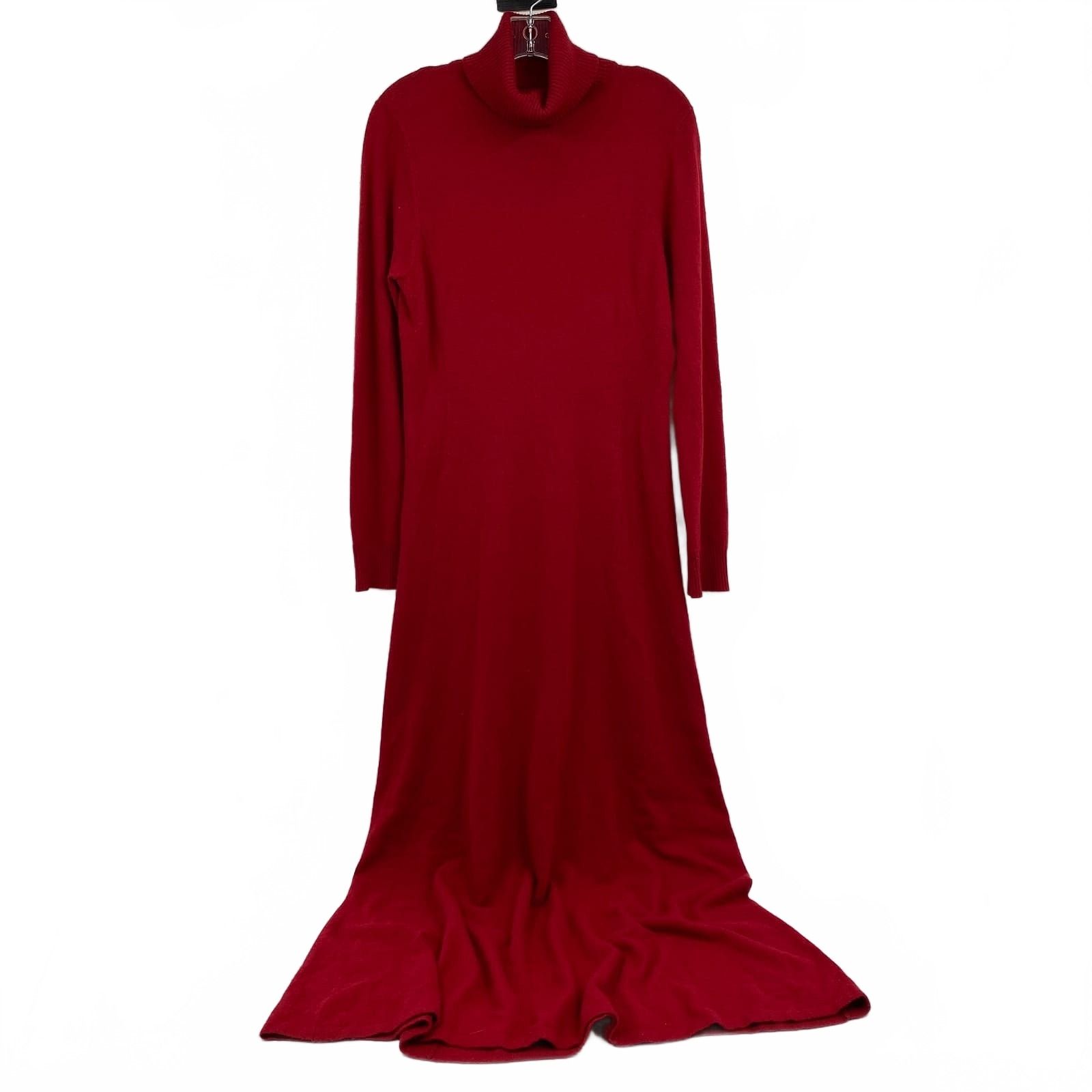 Lauren Ralph Lauren Red Turtleneck Sweater Maxi Dress