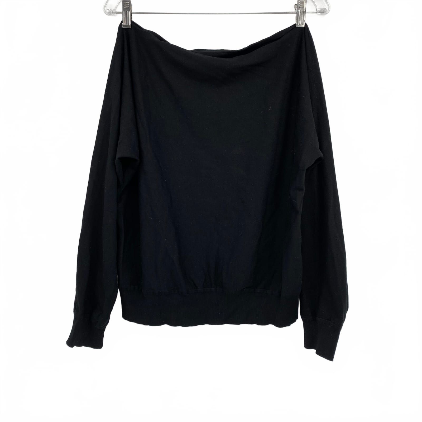 Babaton Black Off-the-Shoulder Pullover Sweater