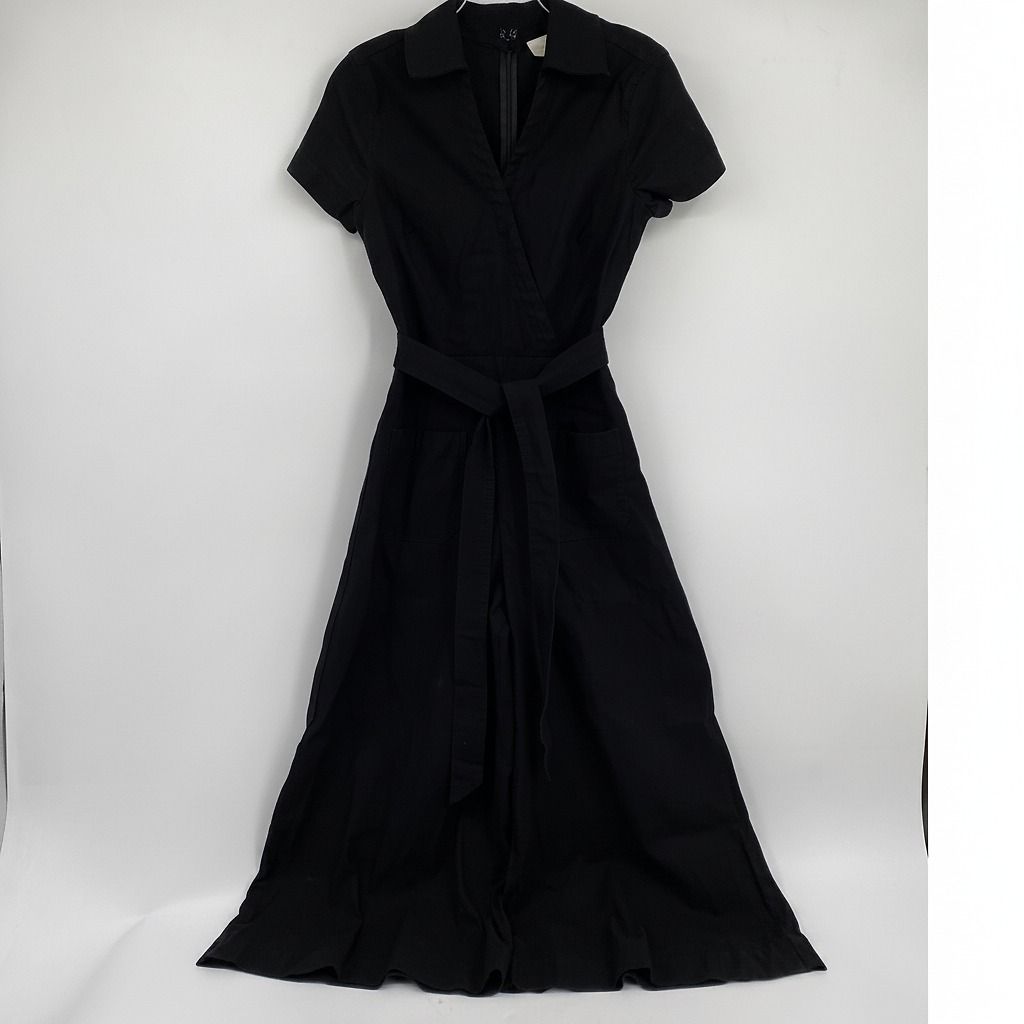Maeve Black Wrapped Culotte Wide Leg Jumpsuit