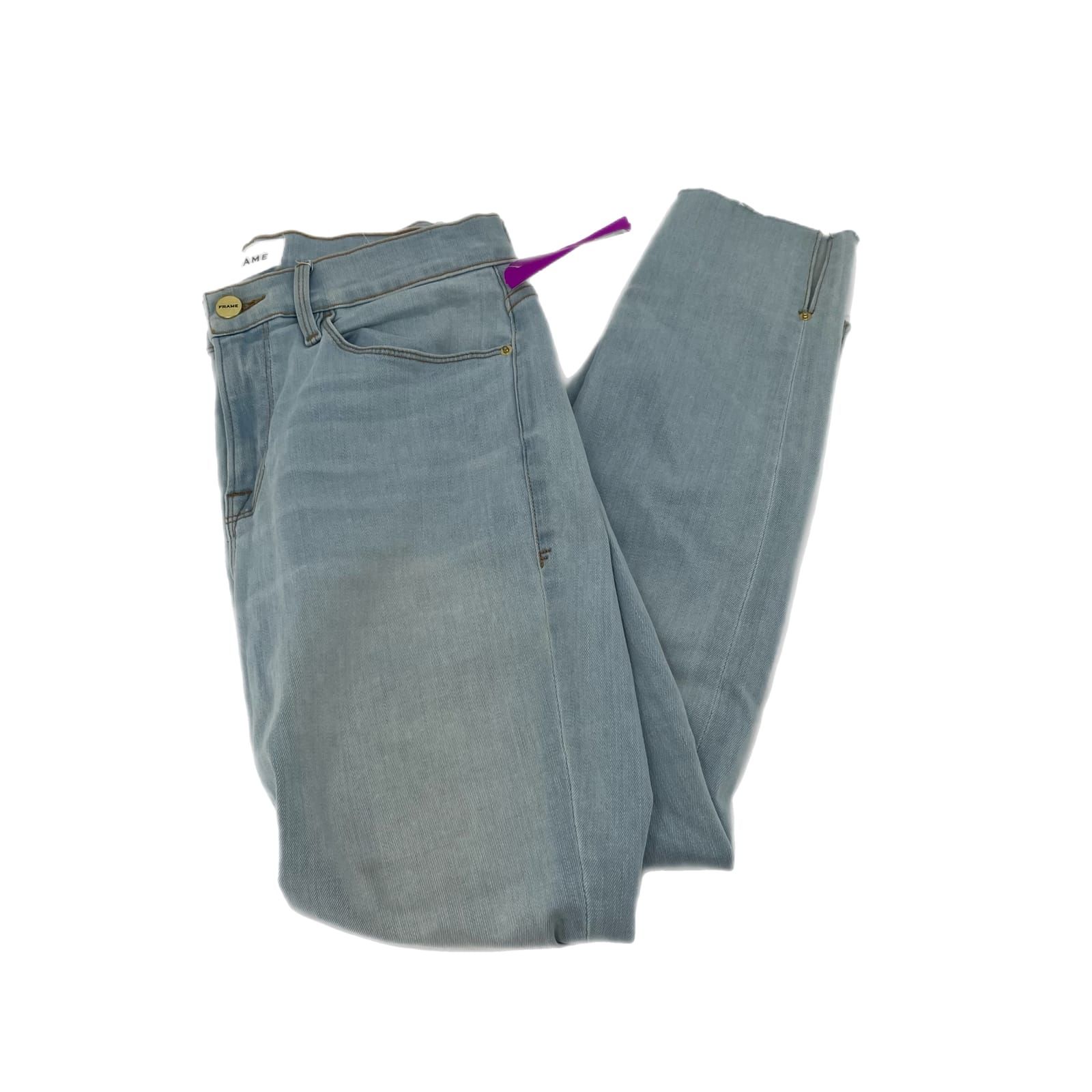 Frame Denim Blue High Rise Skinny Jeans Light Wash
