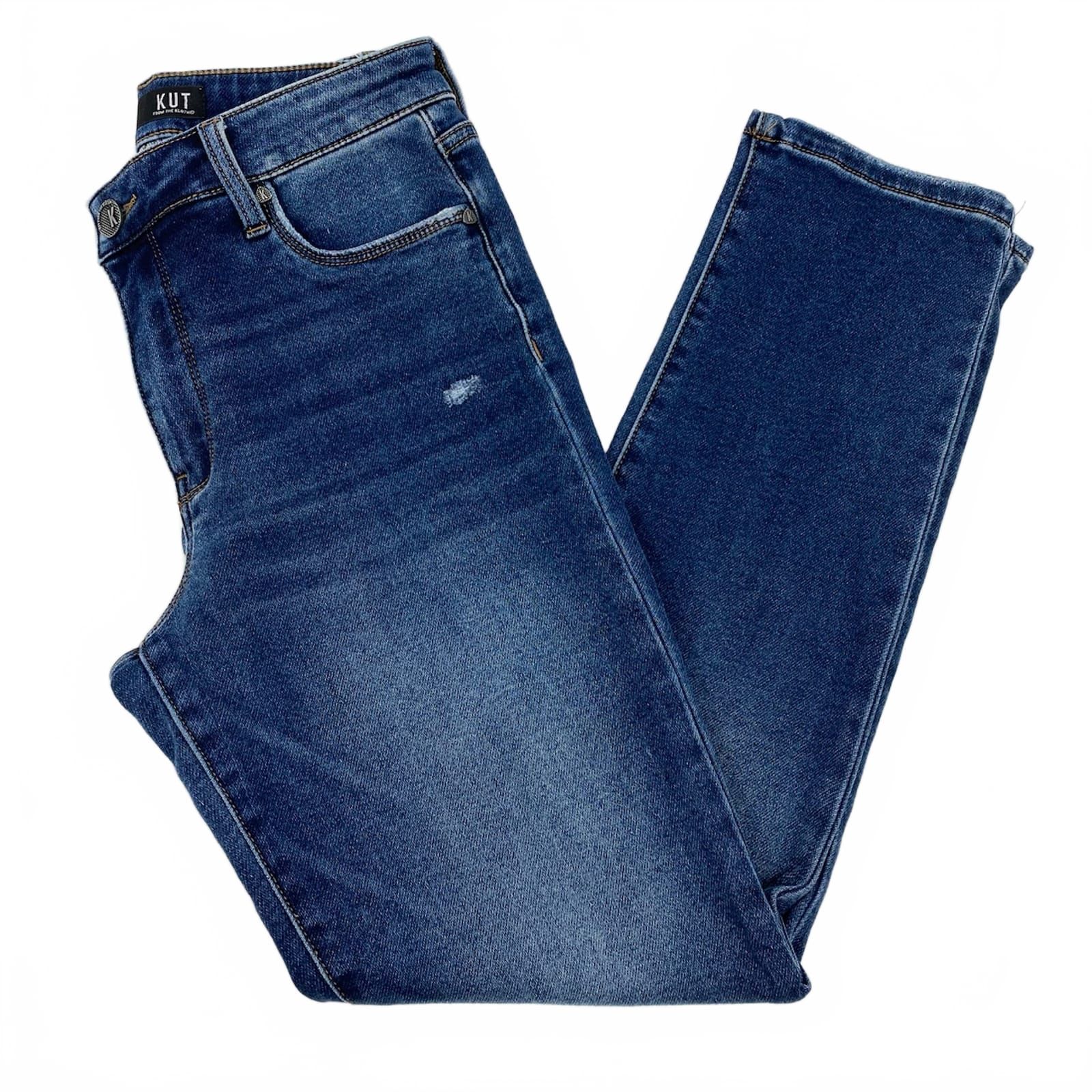 Kut from the Kloth Dark Wash Reese Fab Ab Ankle Straight Jeans
