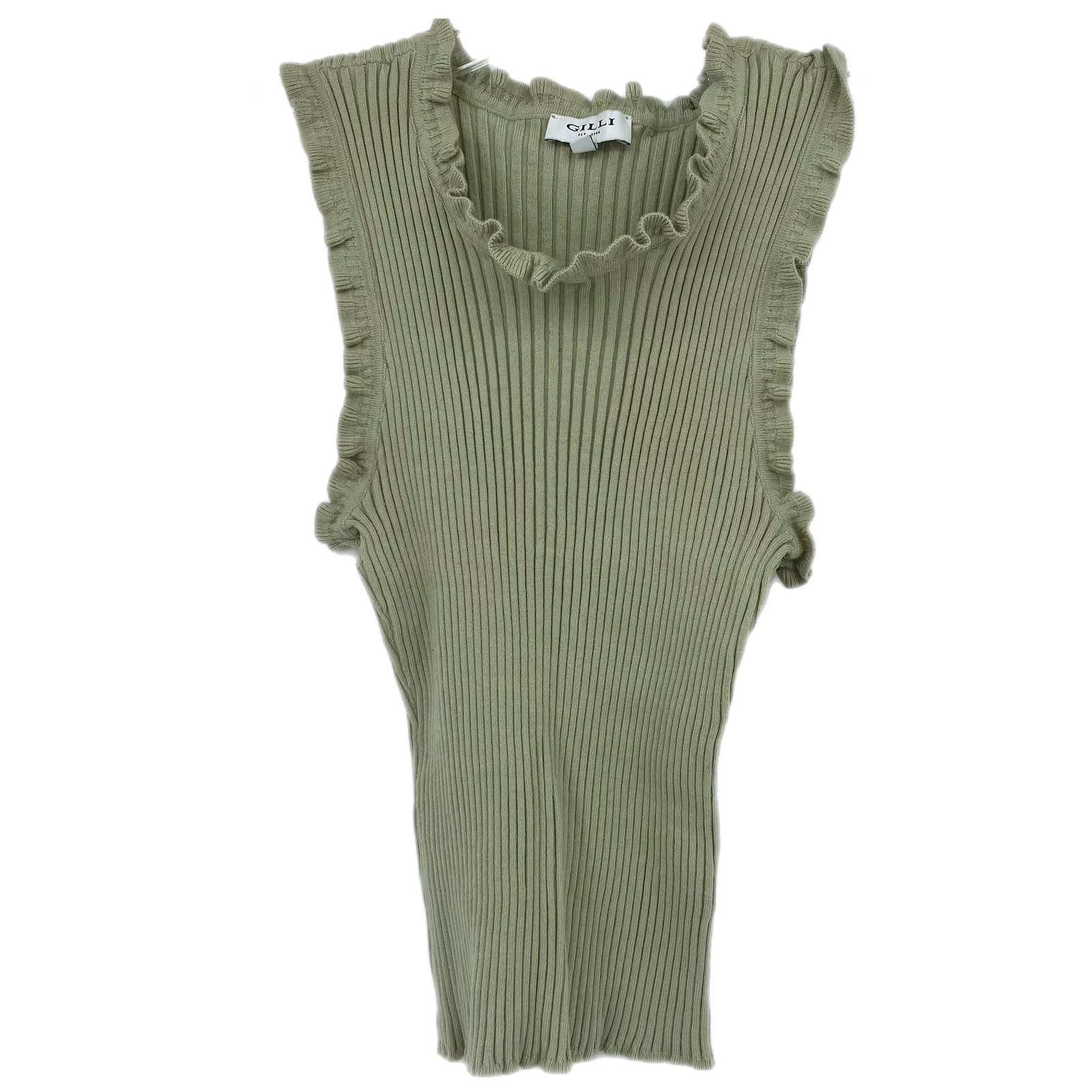 Gilli Green Viscose Blend Tank Top