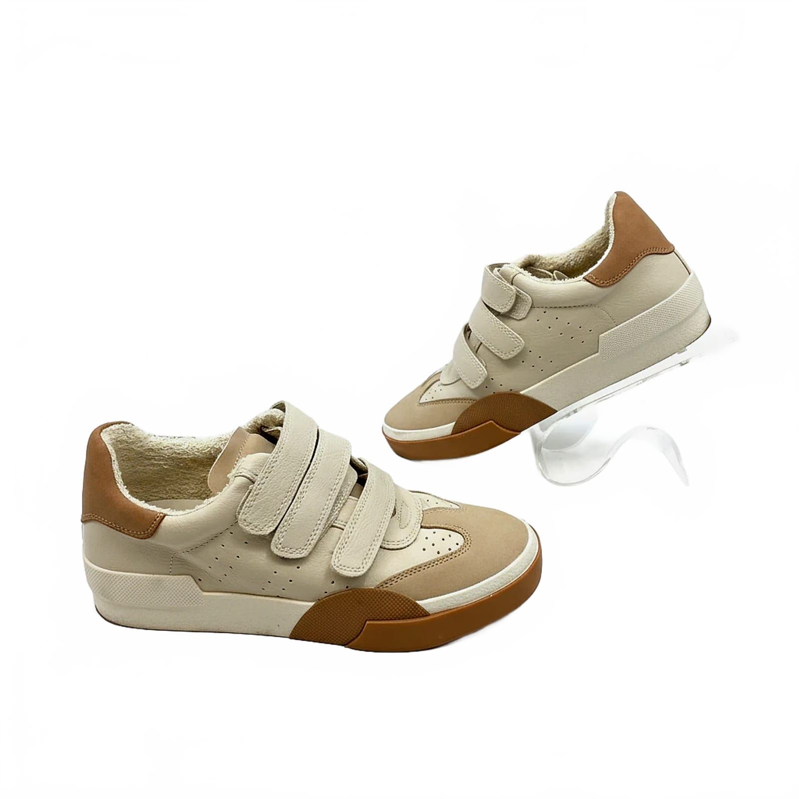 Dolce Vita Velcro Sneakers Beige Leather