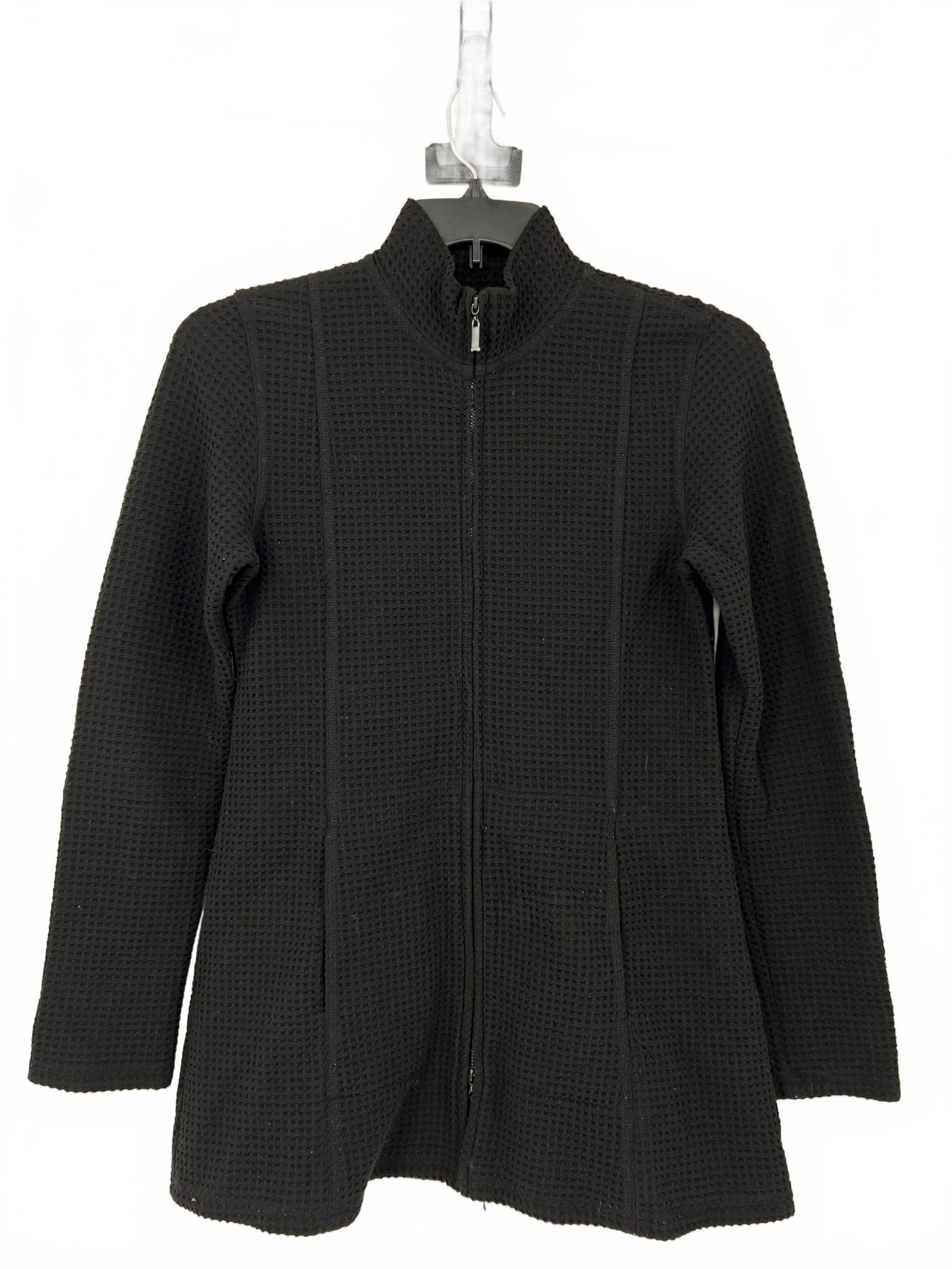 Eileen Fisher Black Waffle Knit Midi Dress