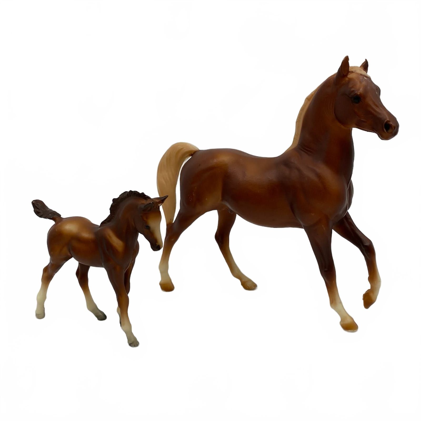Breyer Brown Tan Arabian Mare and Foal Horse Figure Set