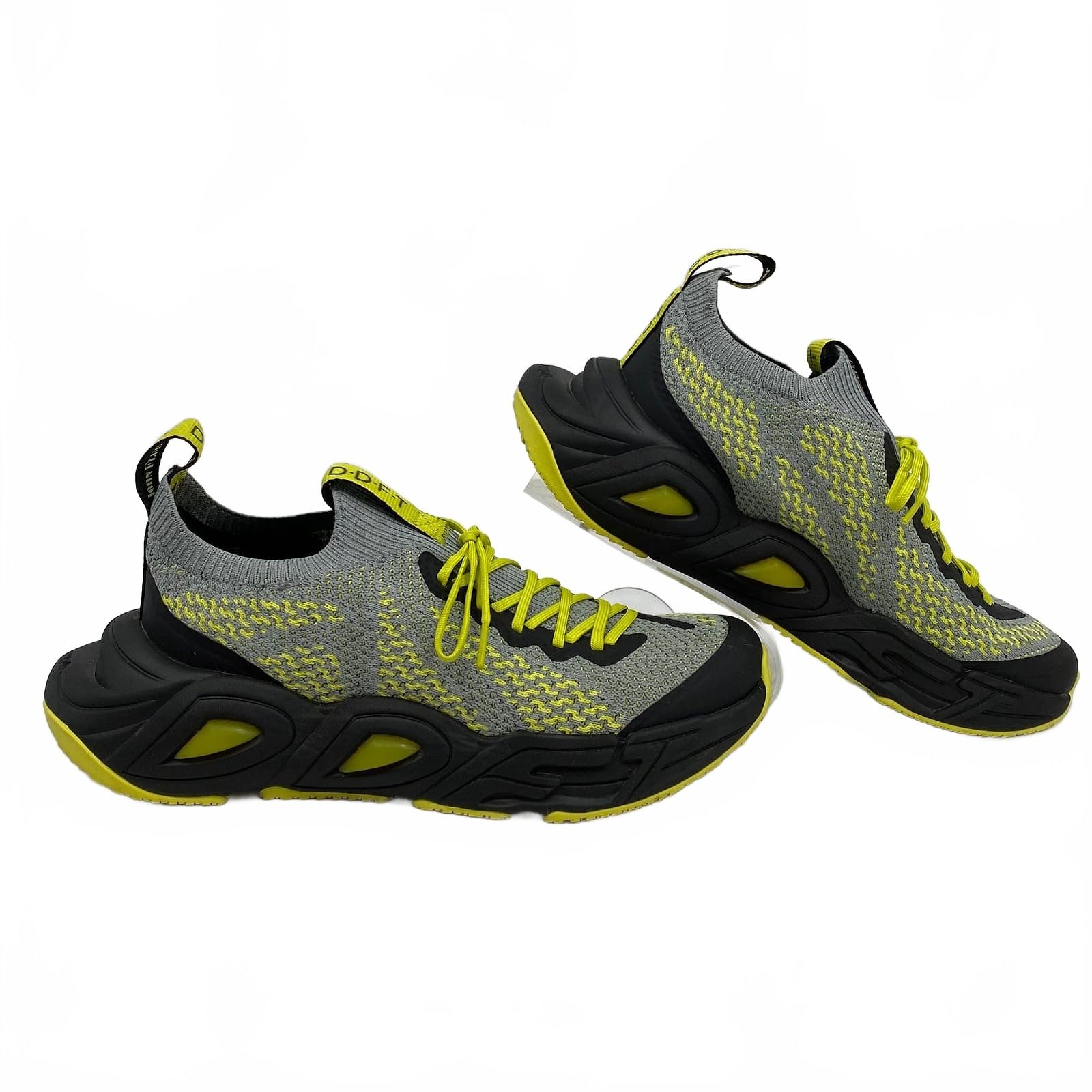 John Fluevog Gray Green Black Sneakers Chunky sole