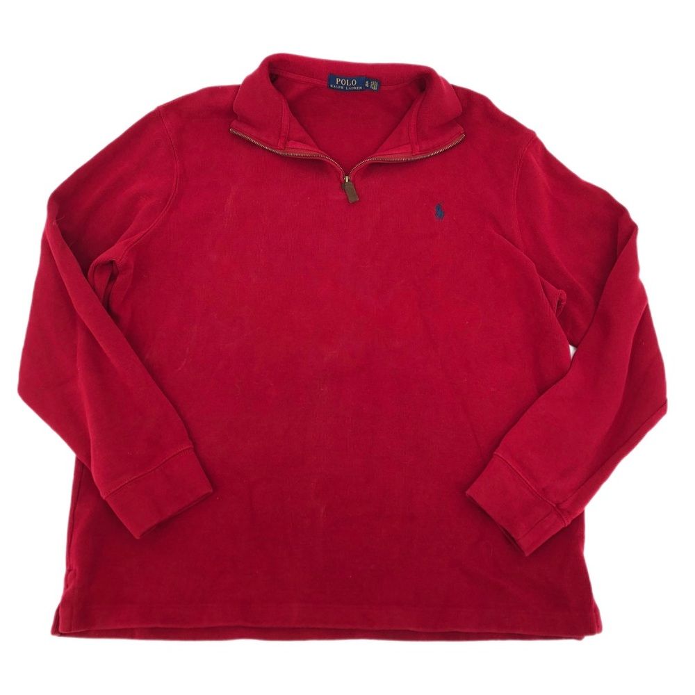 Polo by Ralph Lauren Red High Neck Zip Up Sweater