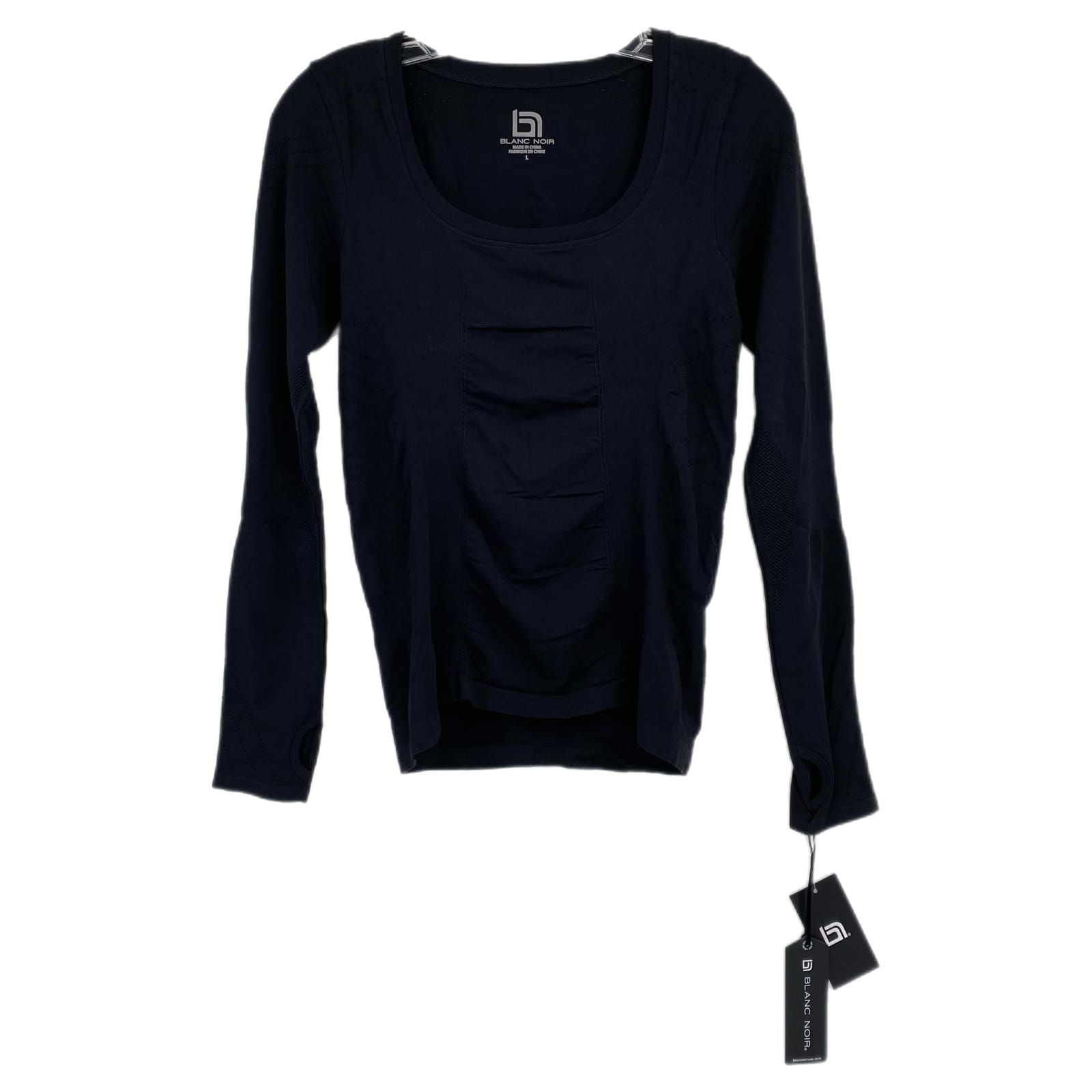 Blanc Noir Classic Black Long Sleeve Scoop Neck Tee