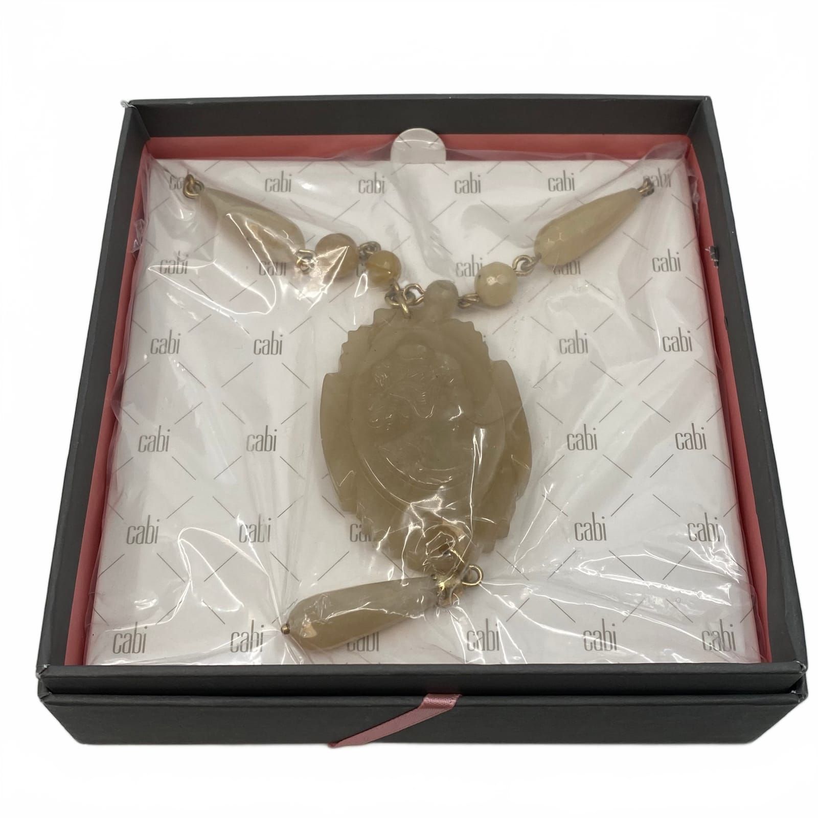 CAbi Beige Gold Cameo Necklace