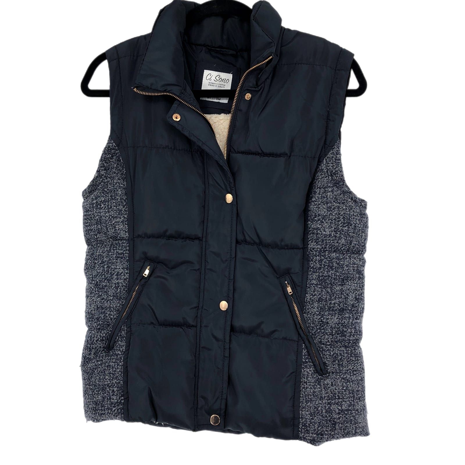 Ci Sono Blue Zip Casual Vest