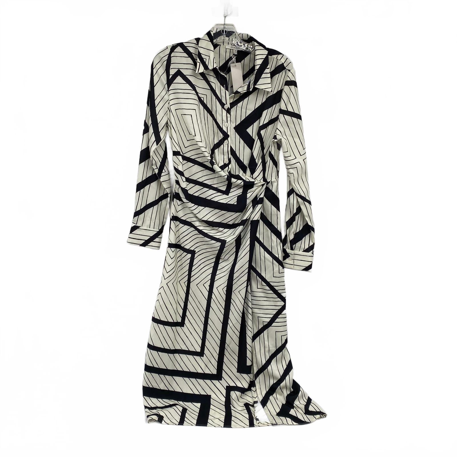 Zoe & Claire Maxi Dress White/Black Striped Polyester