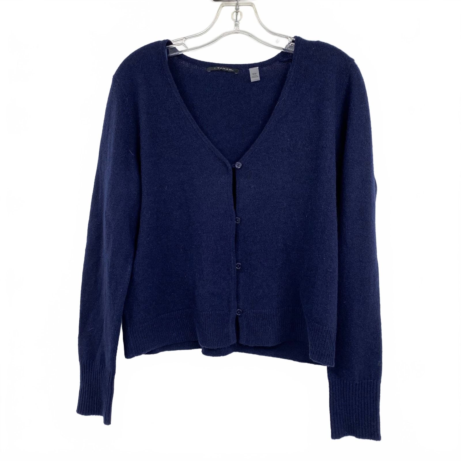 T Tahari Blue Cardigan