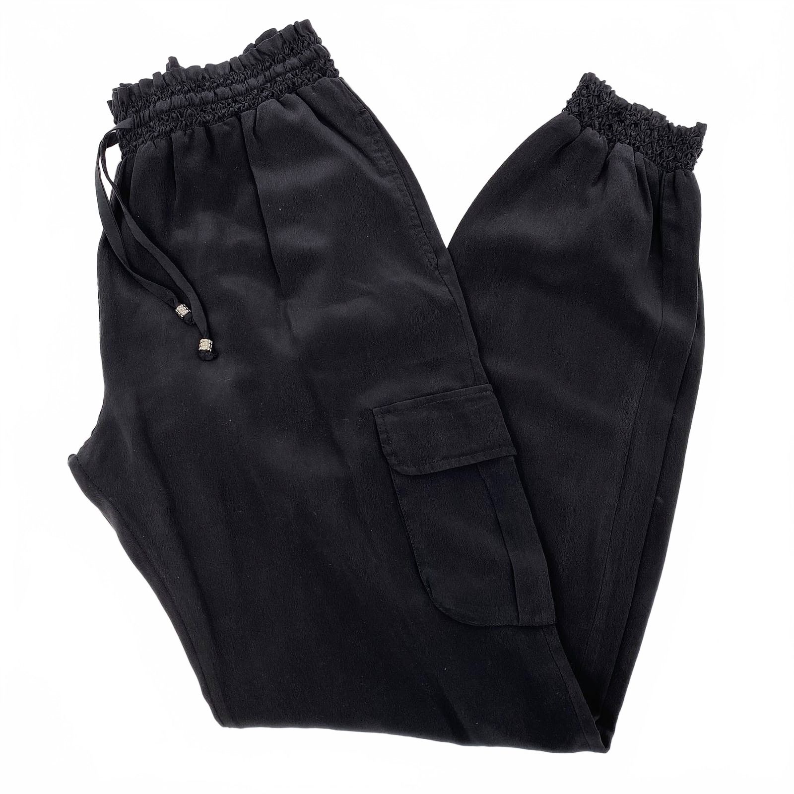 Gypsy Black Silk Cargo Joggers