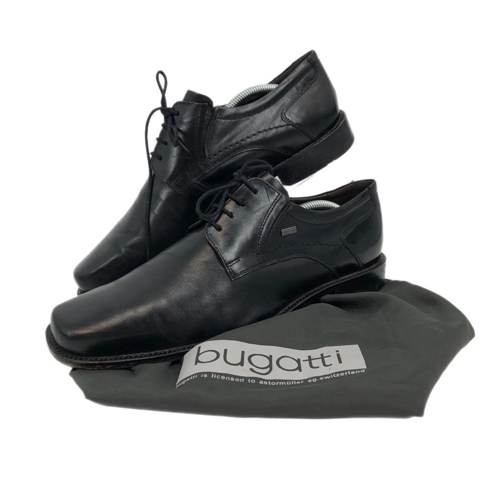 Bugatti Black Leather Lace Up Boots
