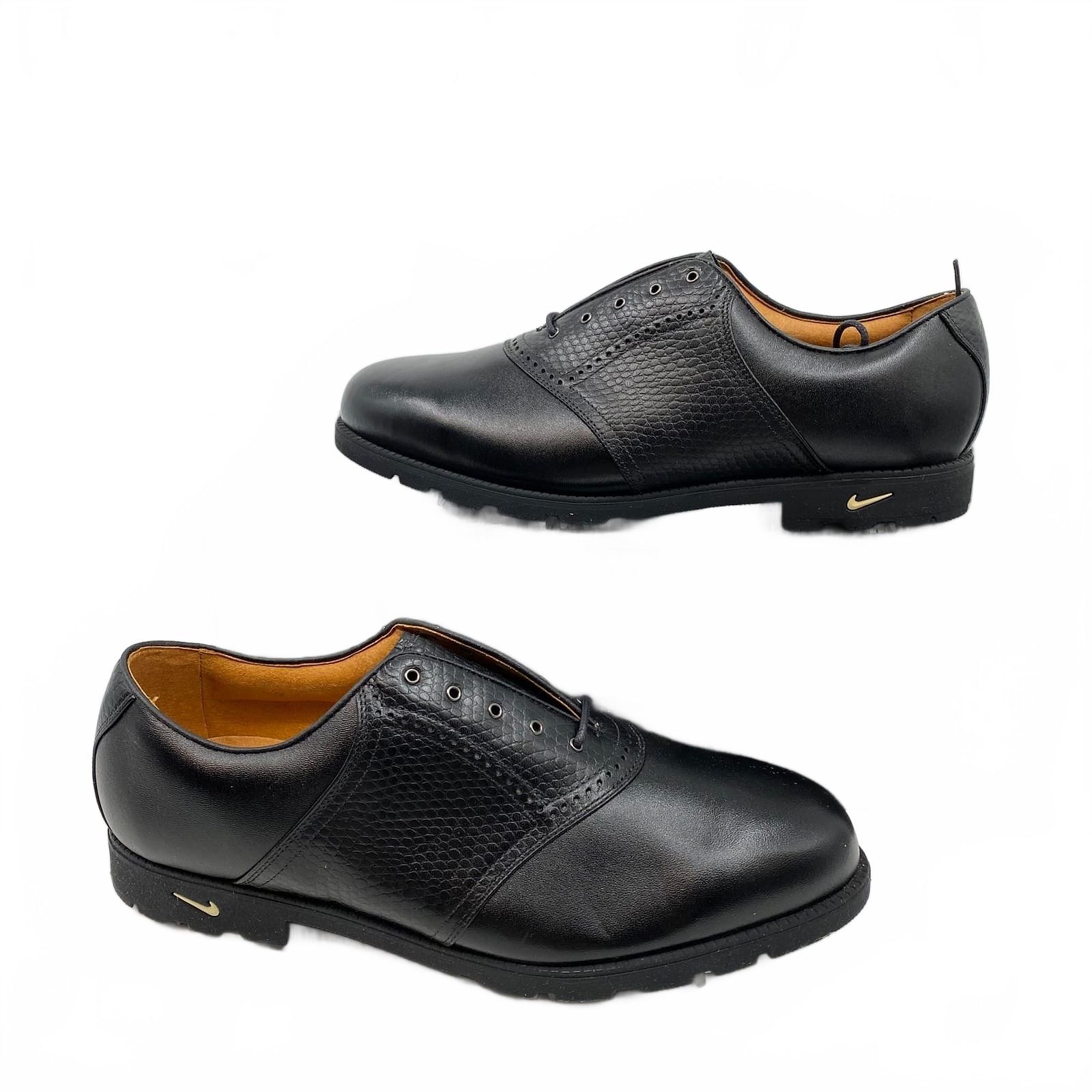 Nike Black Leather Oxford Golf Shoes