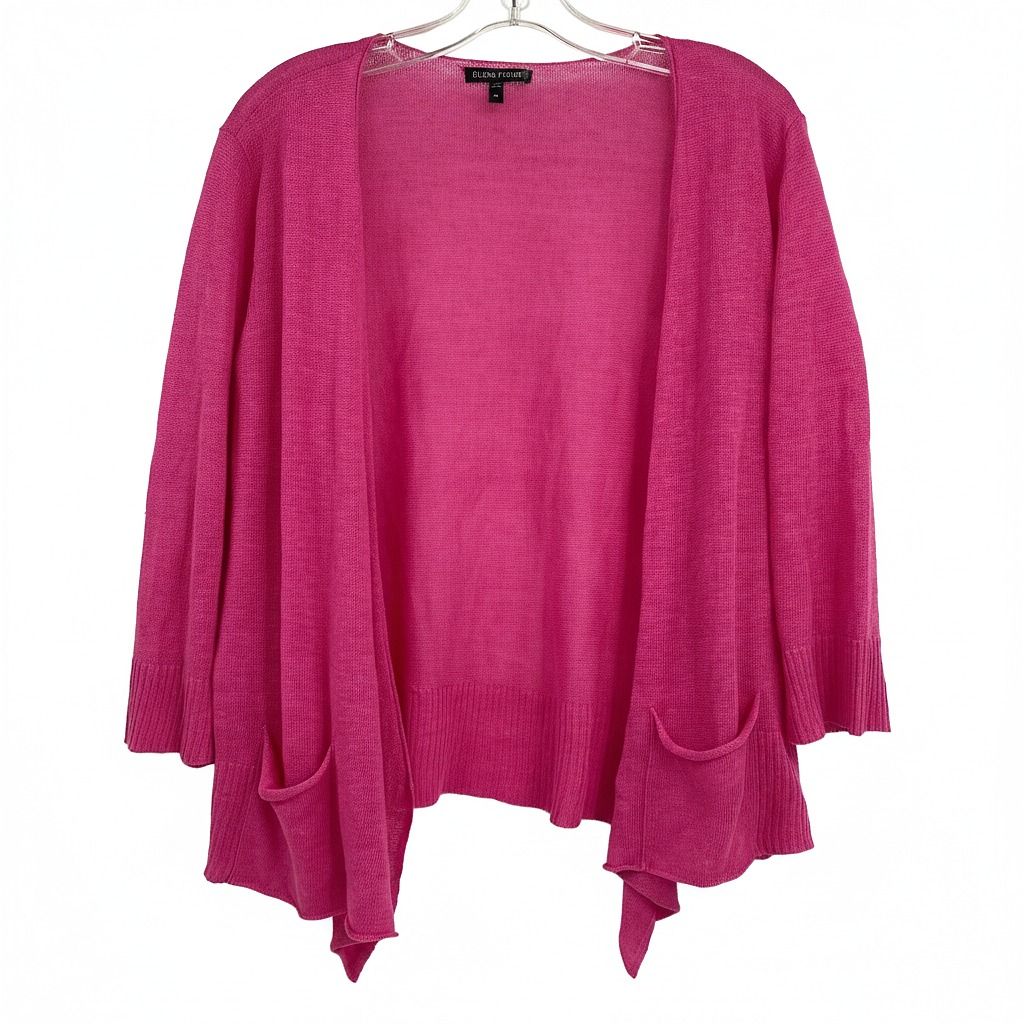 Eileen Fisher Pink Linen Knit Cardigan