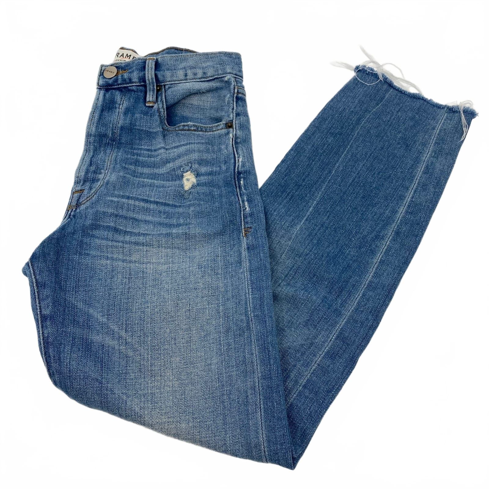 Frame Denim Le Original Blue Cotton Straight Jeans