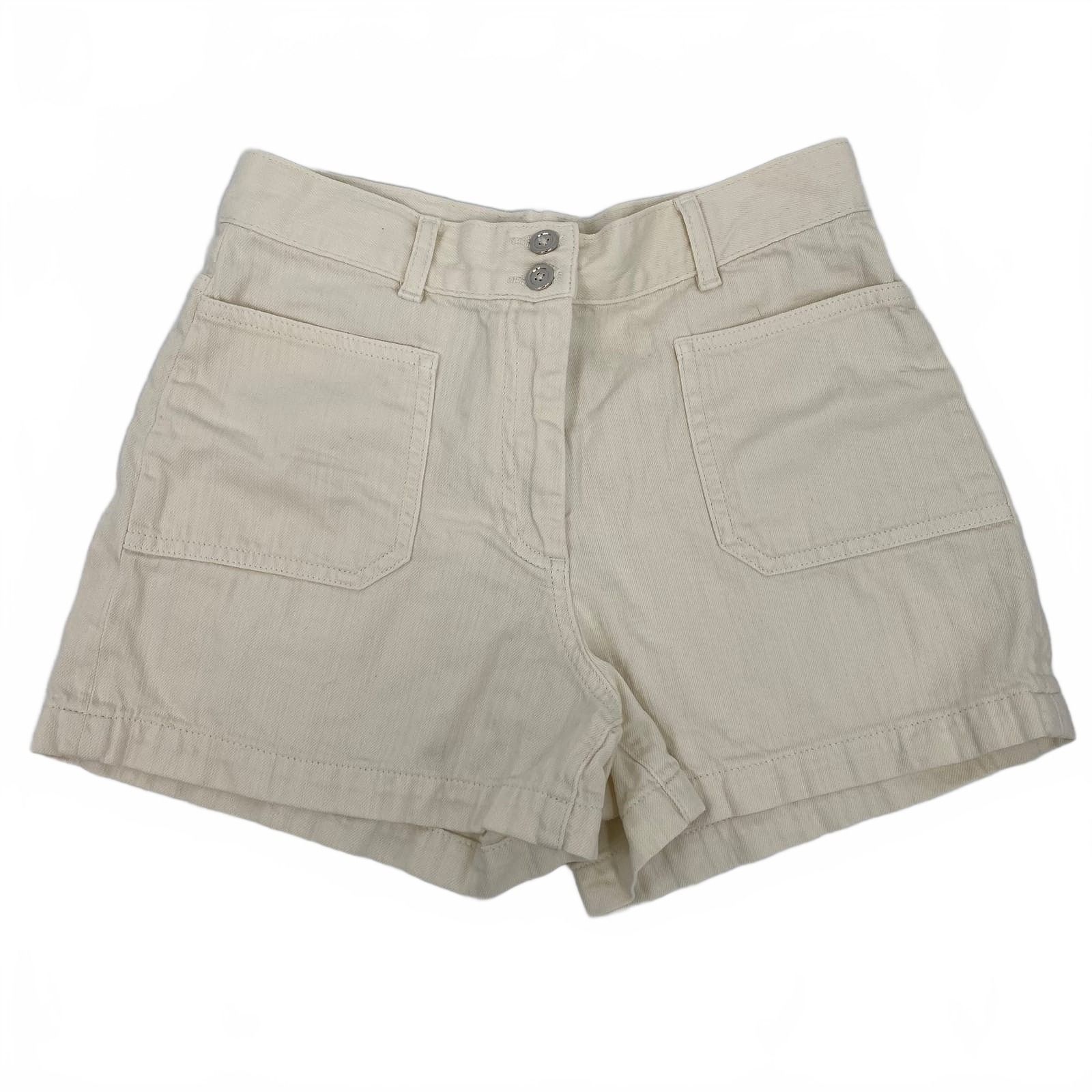 A.P.C. Cream High Waist Shorts