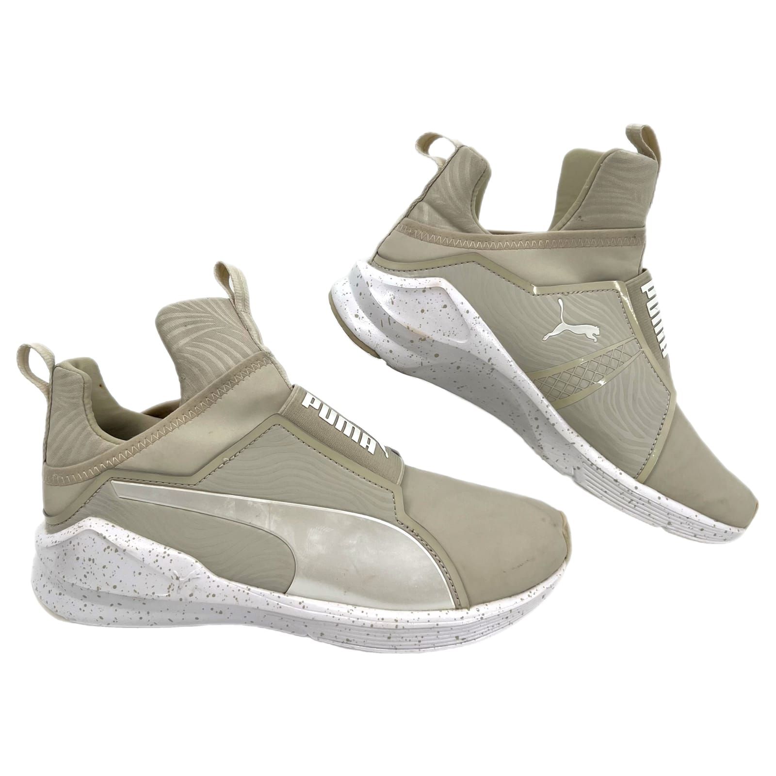 Puma Beige Athletic Pull On Sneakers