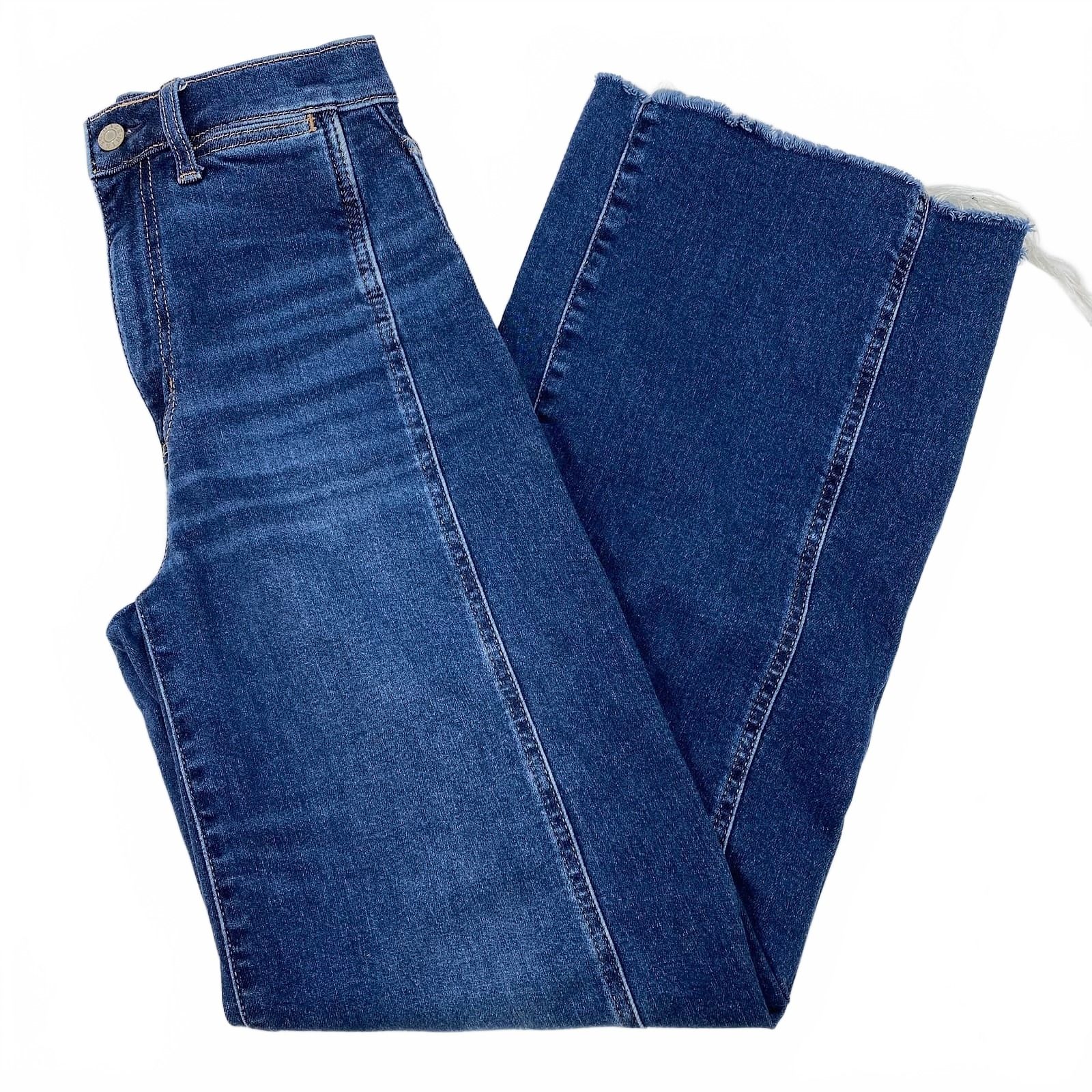 Daze Dark Wash Blue Wide Leg Jeans