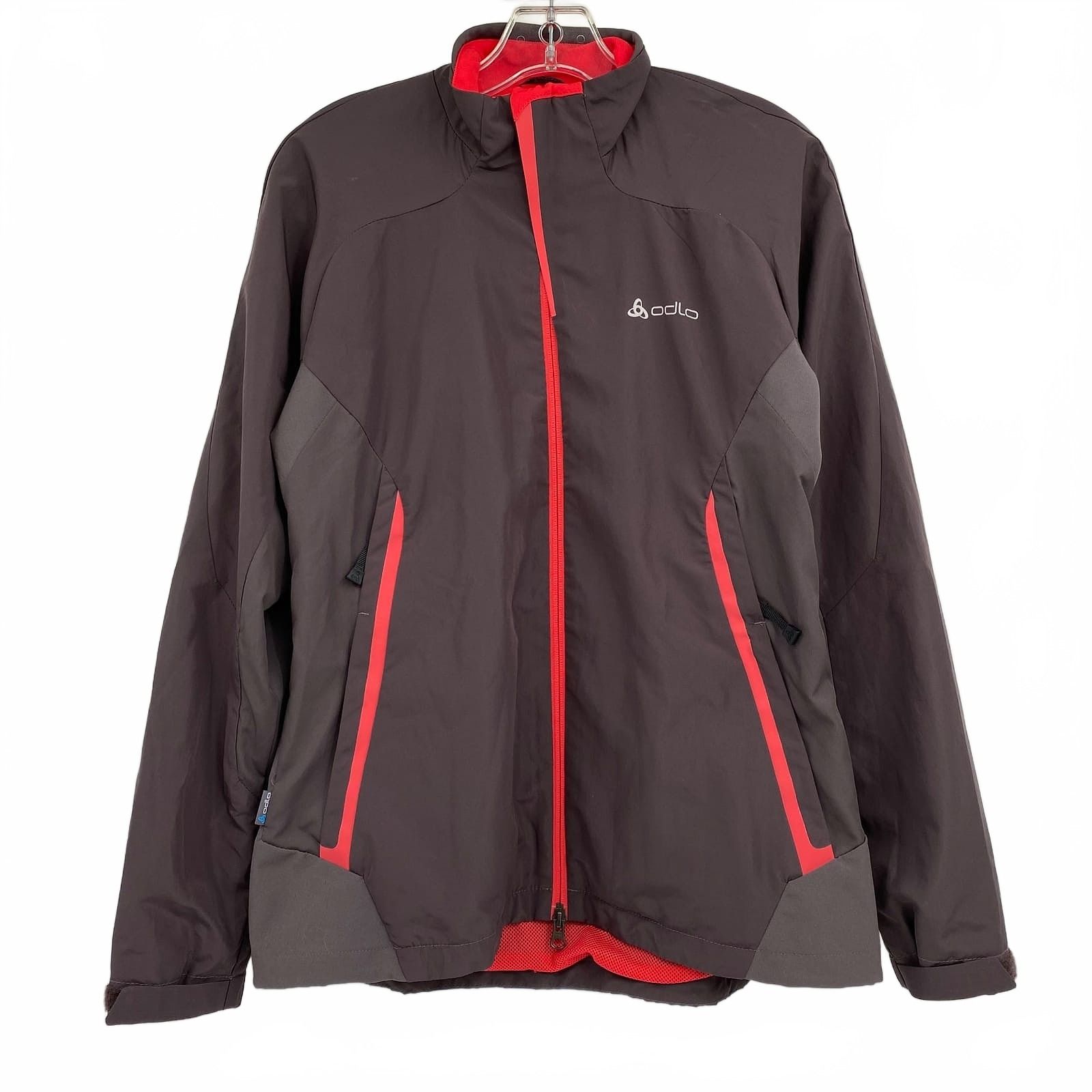 Odlo Gray Red Zip-Up Jacket