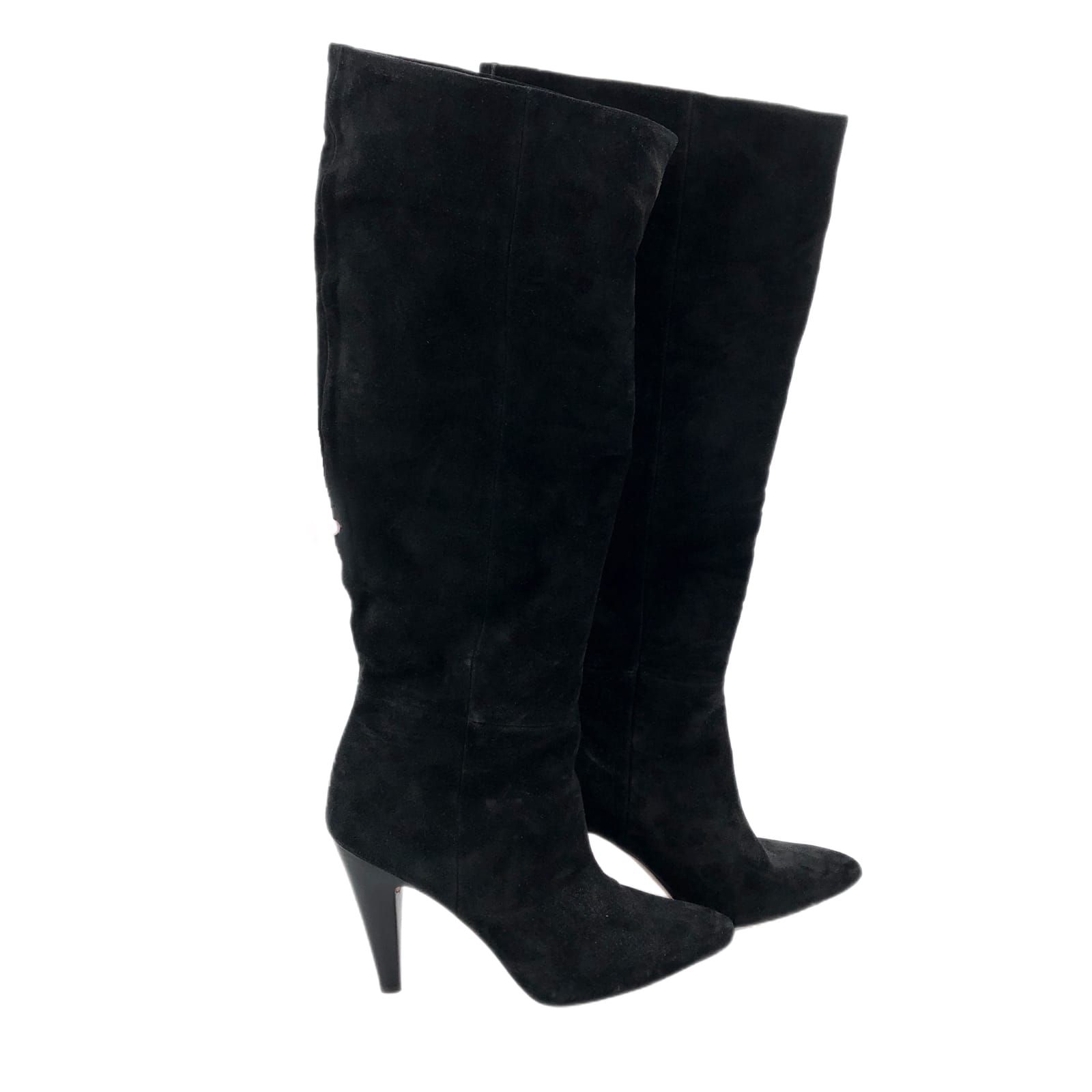 Veronica Beard Black Suede Over the Knee Boots