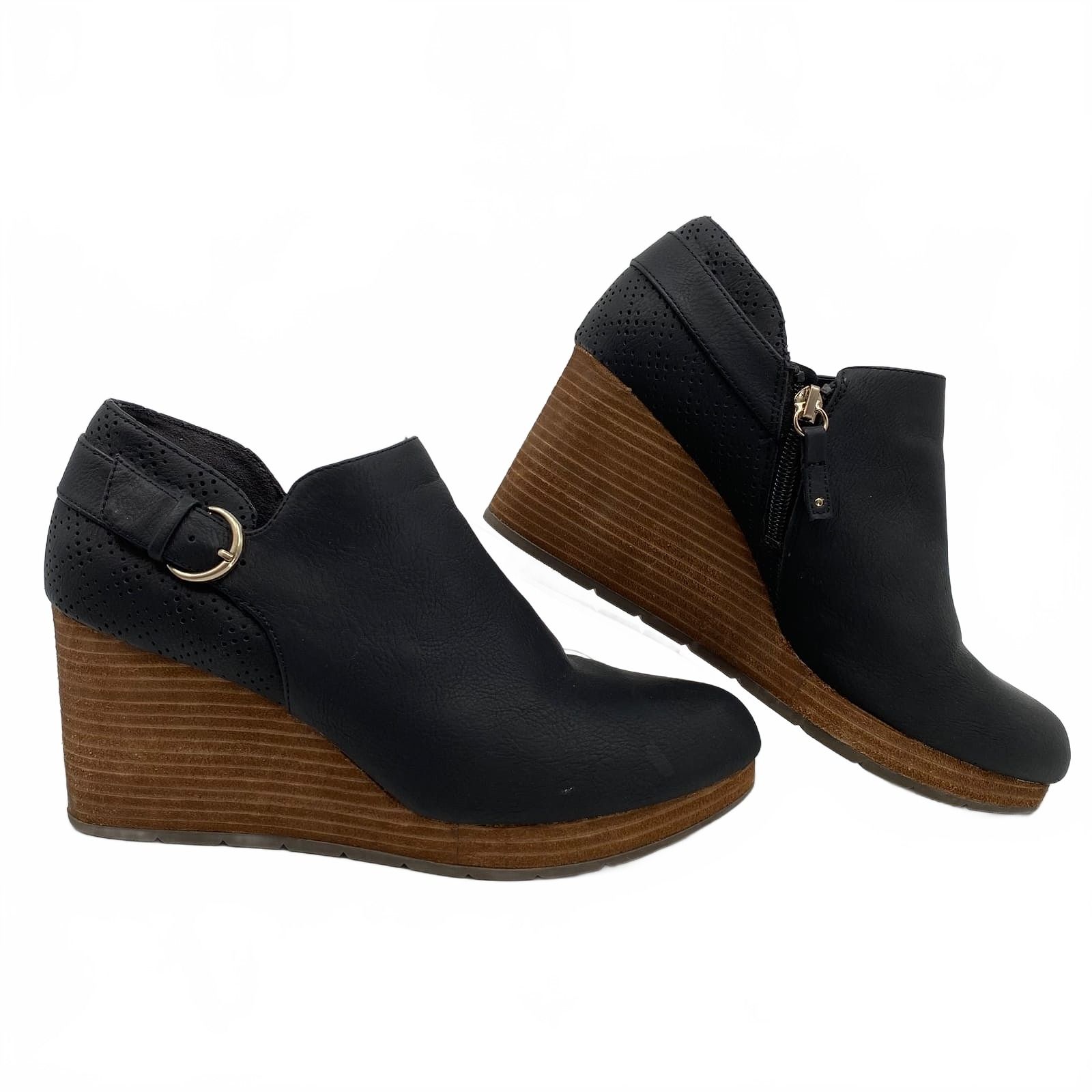 Dr. Scholl's Black Ankle Boots Wedge