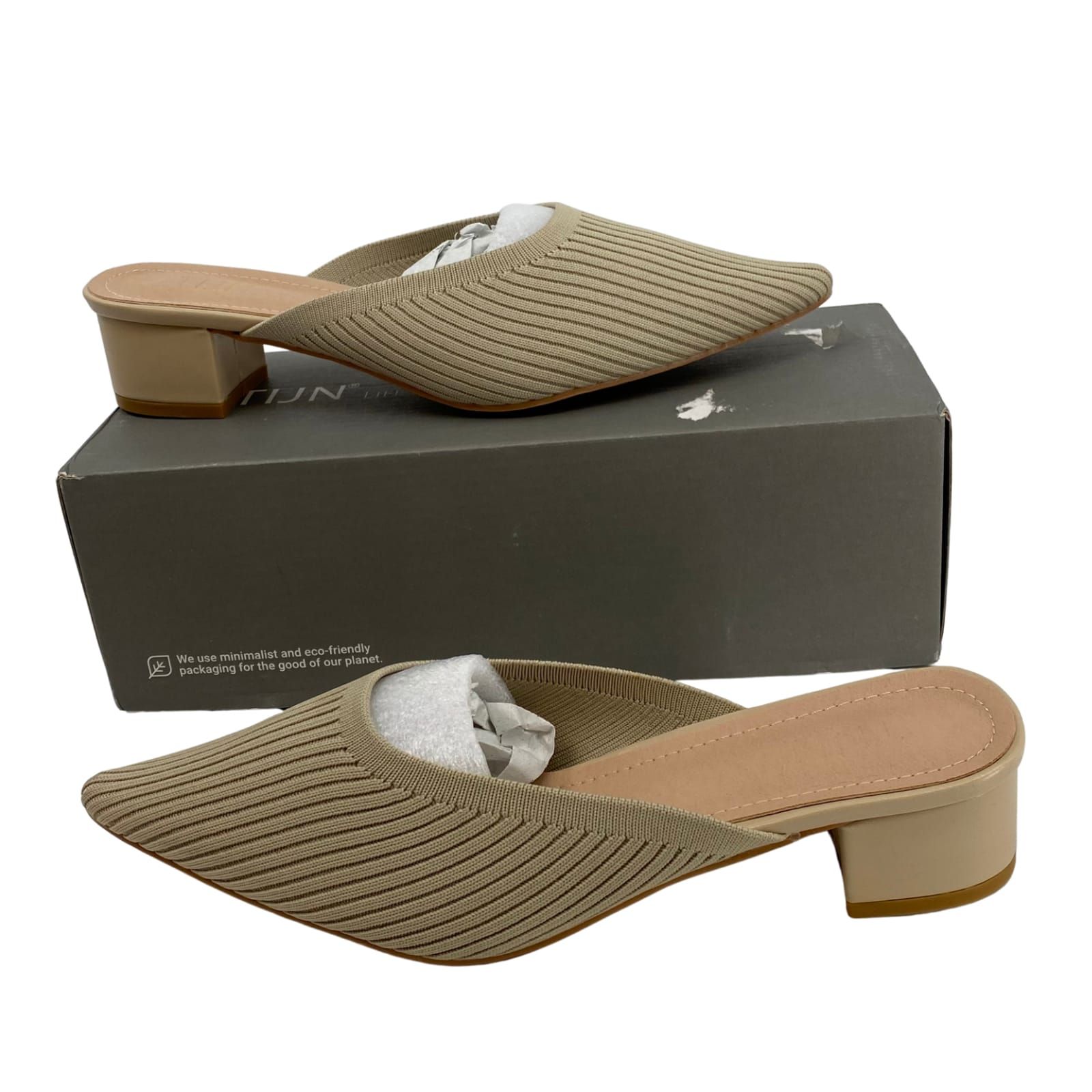 Tijn Beige Block Heel Shoes