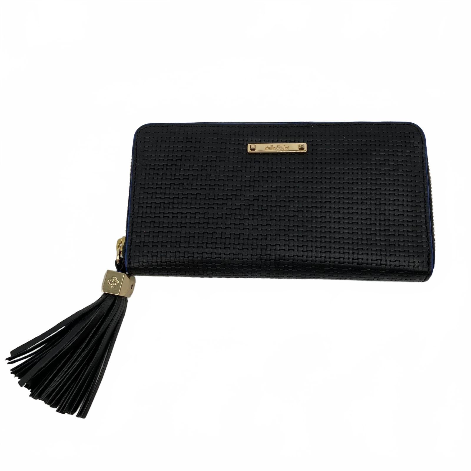Stella & Dot Black Leather Clutch